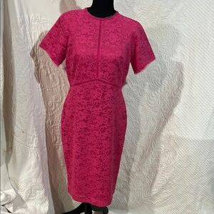 Rachel Parcell Fuchsia Lace Midi Dress